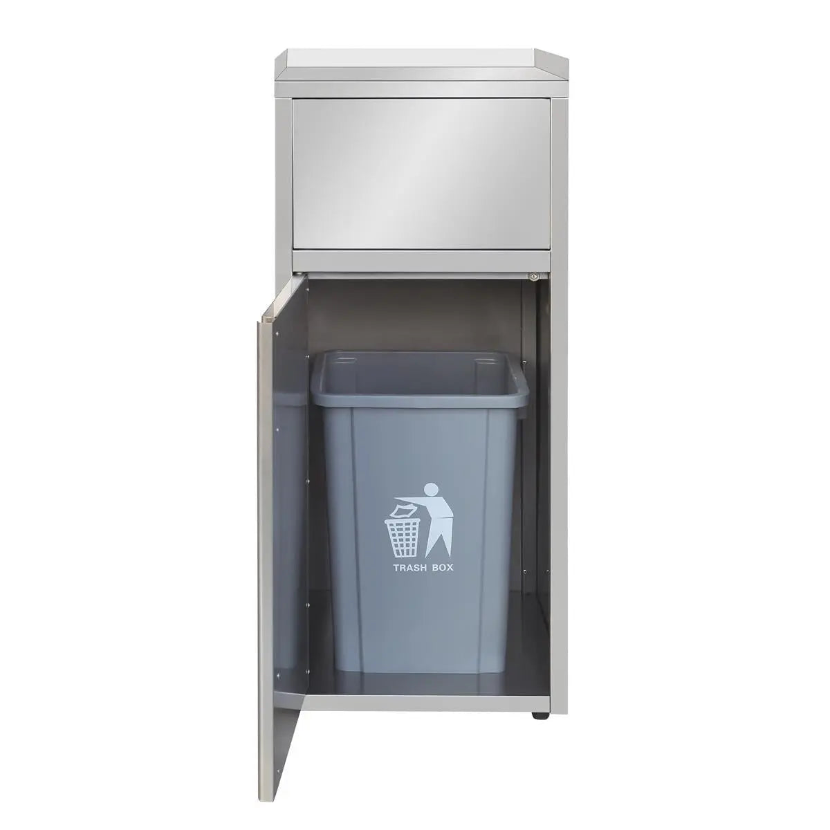 Müllbox aus Edelstahl mit Tonne 60L 50x53x120cm Gastronics - CPGASTRO