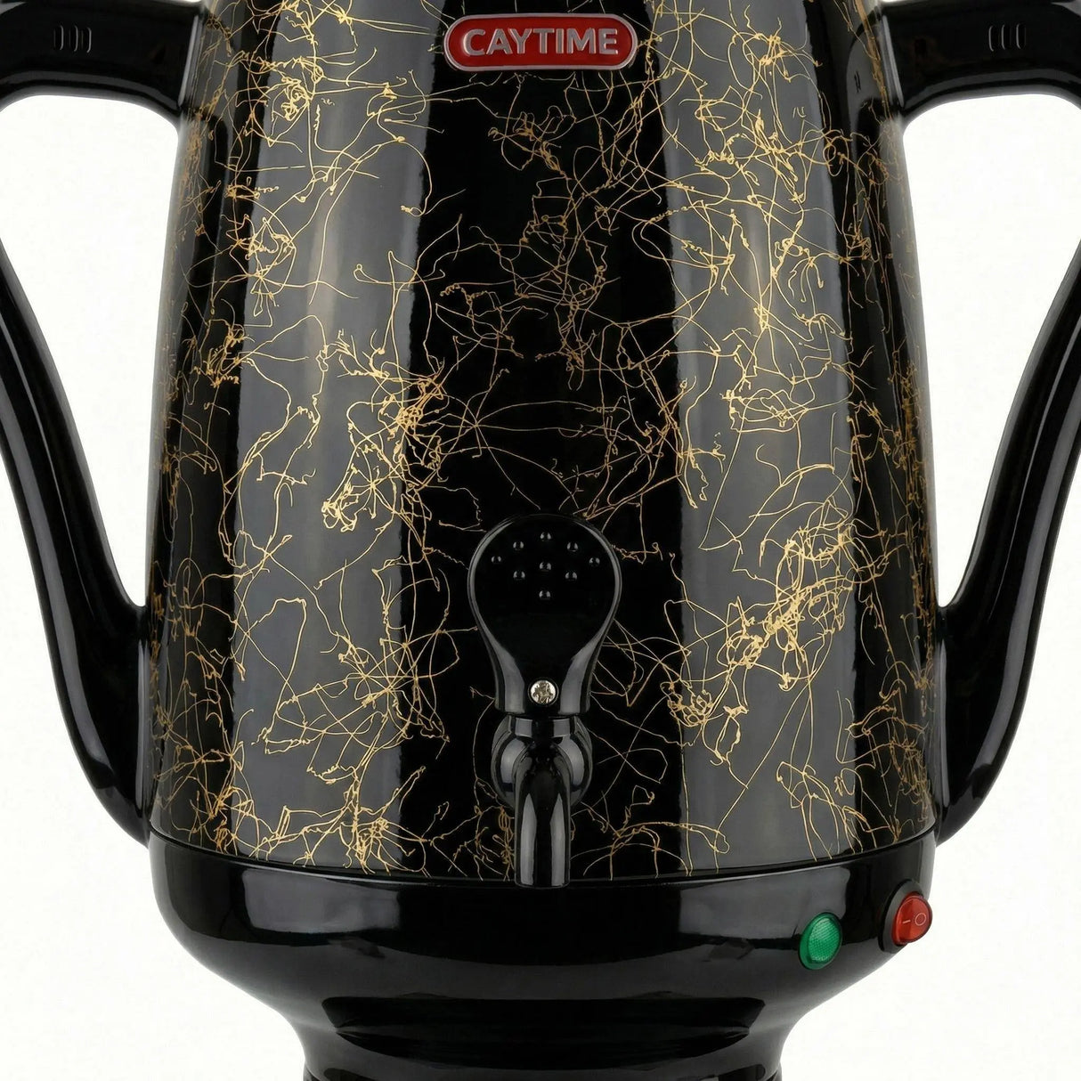 Samowar 3,5 L Semaver Edelstahl Teekocher Teemaschine schwarze Keramikkanne Elektrisch im modernen Design Caytime - CPGASTRO