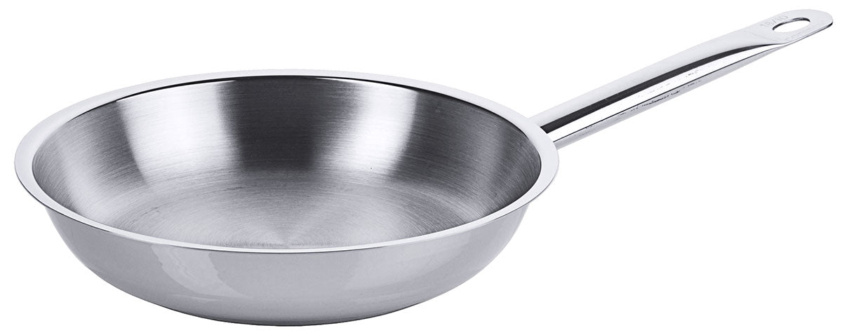 Edelstahl Bratpfanne Ø 20-32cm Rohrgriff & Schüttrand hochglänzend Contacto - CPGASTRO