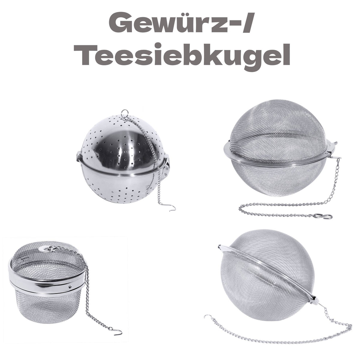 Edelstahl Gewürzkugel Teesiebkugel von 5-15 cm Contacto - CPGASTRO