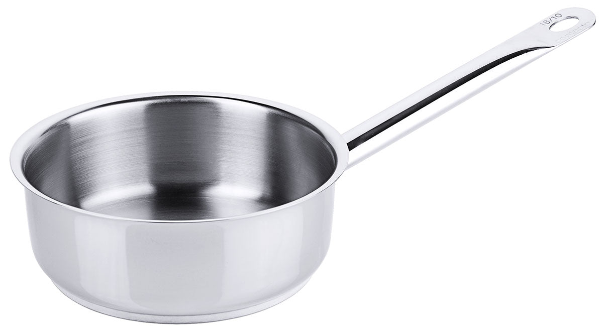Edelstahl Stielkasserolle extra niedrig Ø 16-28cm Serie 2000 Schüttrand Rohrgriff Contacto - CPGASTRO