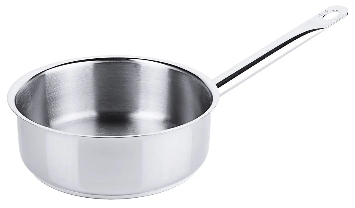 Edelstahl Stielkasserolle extra niedrig Ø 16-28cm Serie 2000 Schüttrand Rohrgriff Contacto - CPGASTRO