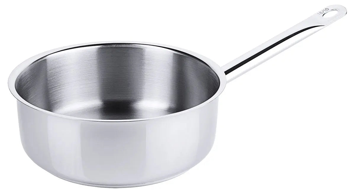 Edelstahl Stielkasserolle extra niedrig Ø 16-28cm Serie 2000 Schüttrand Rohrgriff Contacto - CPGASTRO