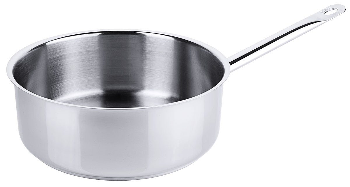 Edelstahl Stielkasserolle extra niedrig Ø 16-28cm Serie 2000 Schüttrand Rohrgriff Contacto - CPGASTRO