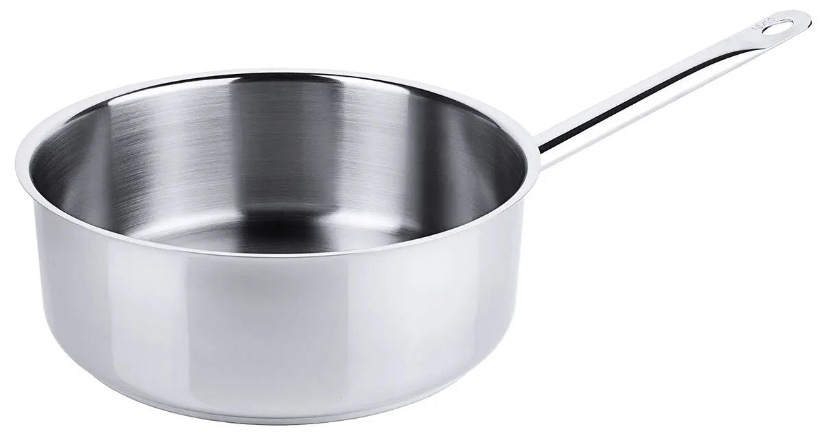 Edelstahl Stielkasserolle extra niedrig Ø 16-28cm Serie 2000 Schüttrand Rohrgriff Contacto - CPGASTRO