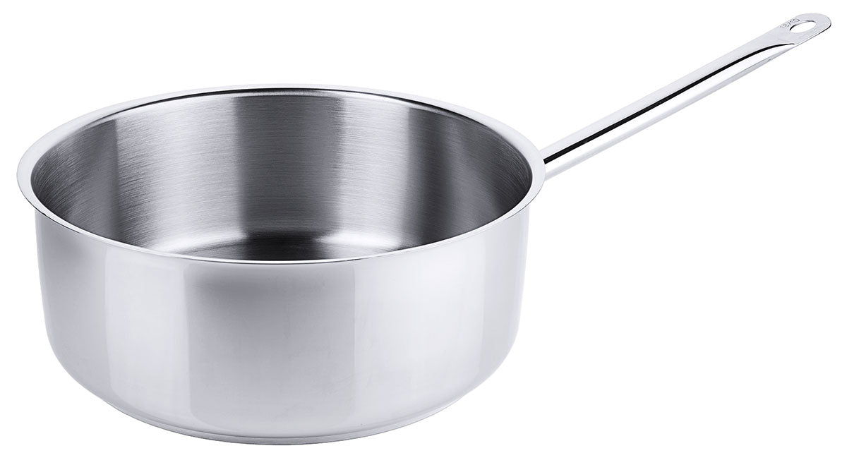 Edelstahl Stielkasserolle extra niedrig Ø 16-28cm Serie 2000 Schüttrand Rohrgriff Contacto - CPGASTRO