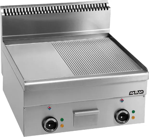 MBM Grillplatte ½ glatt verchromt und ½ gerillt 7,5 / 10,2 kW MBM - CPGASTRO