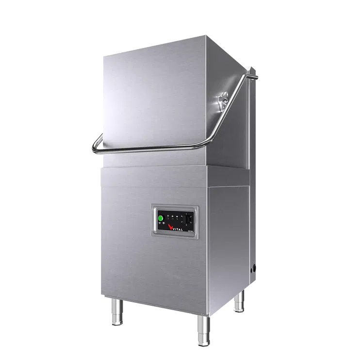 Edelstahl Profi Haubenspülmaschine mit Klarspül & Reinigerdosierpumpe Vitalmutfak - CPGASTRO