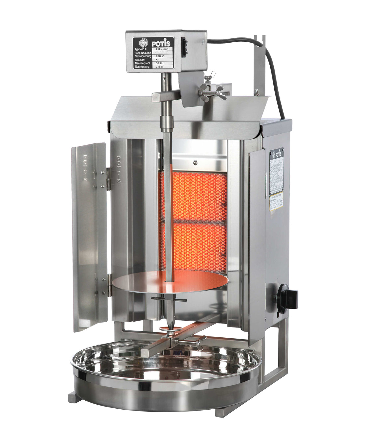 Potis GD1 Dönergrill / Gyrosgrill – Kompakter Gasgrill mit Infrarot-Doppelbrenner für bis zu 7 kg Fleisch Potis - CPGASTRO