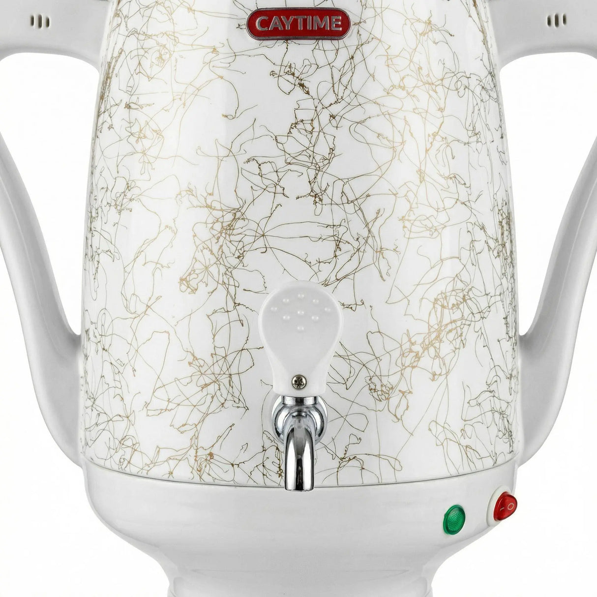 Samowar 3,5 L Semaver Edelstahl Teekocher Teemaschine weiße Keramikkanne Elektrisch im modernen Design Caytime - CPGASTRO