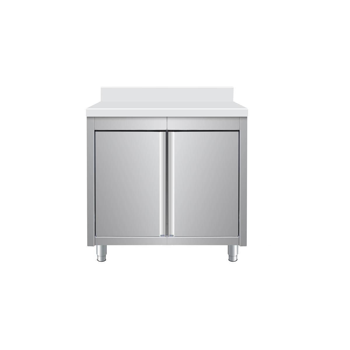 Arbeitsschrank aus Edelstahl mit Aufkantung Tiefe 70 Gastronics - CPGASTRO