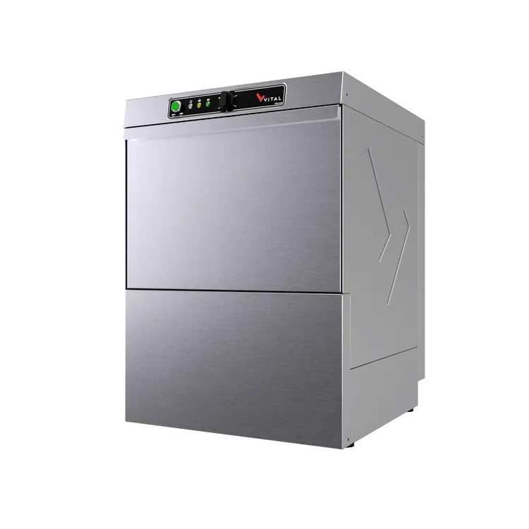 Edelstahl Untertisch-Geschirrspülmaschine mit Klarspül- & Reinigerdosierpumpe Vitalmutfak - CPGASTRO