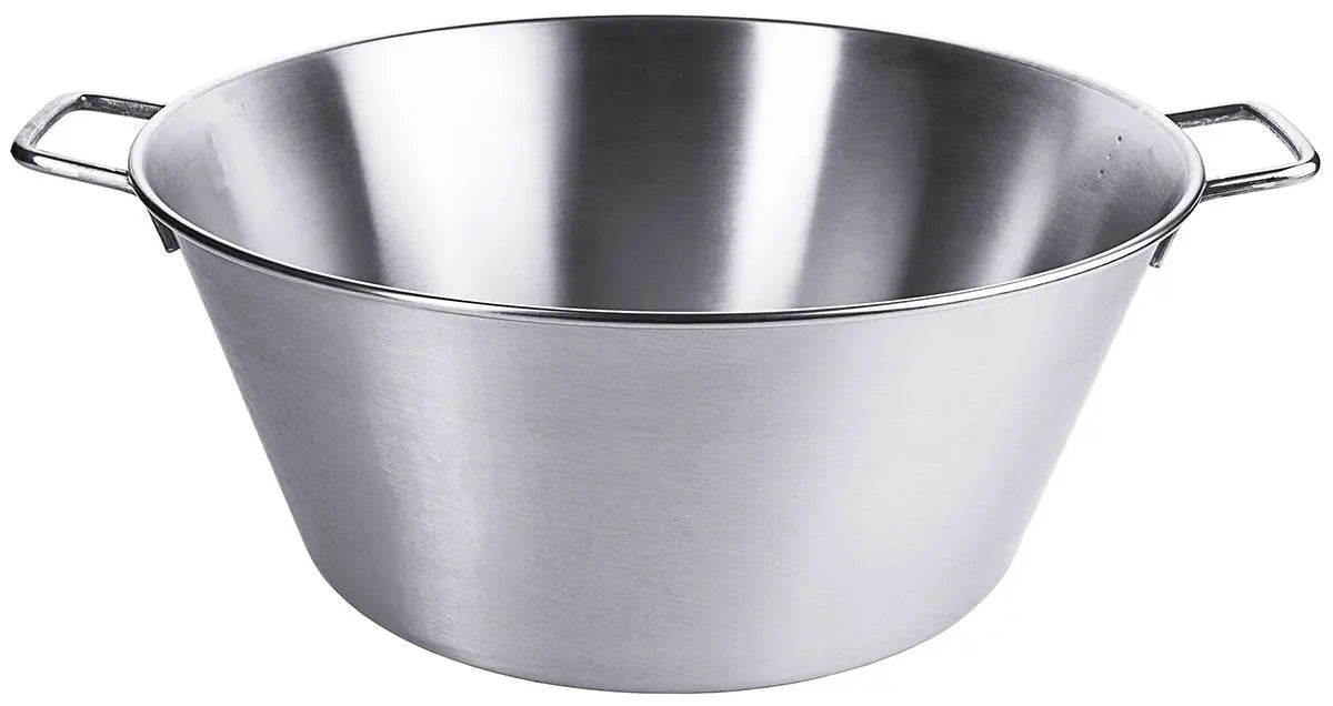 Edelstahl Wanne rund 40-50 cm mit zwei Griffen Contacto - CPGASTRO
