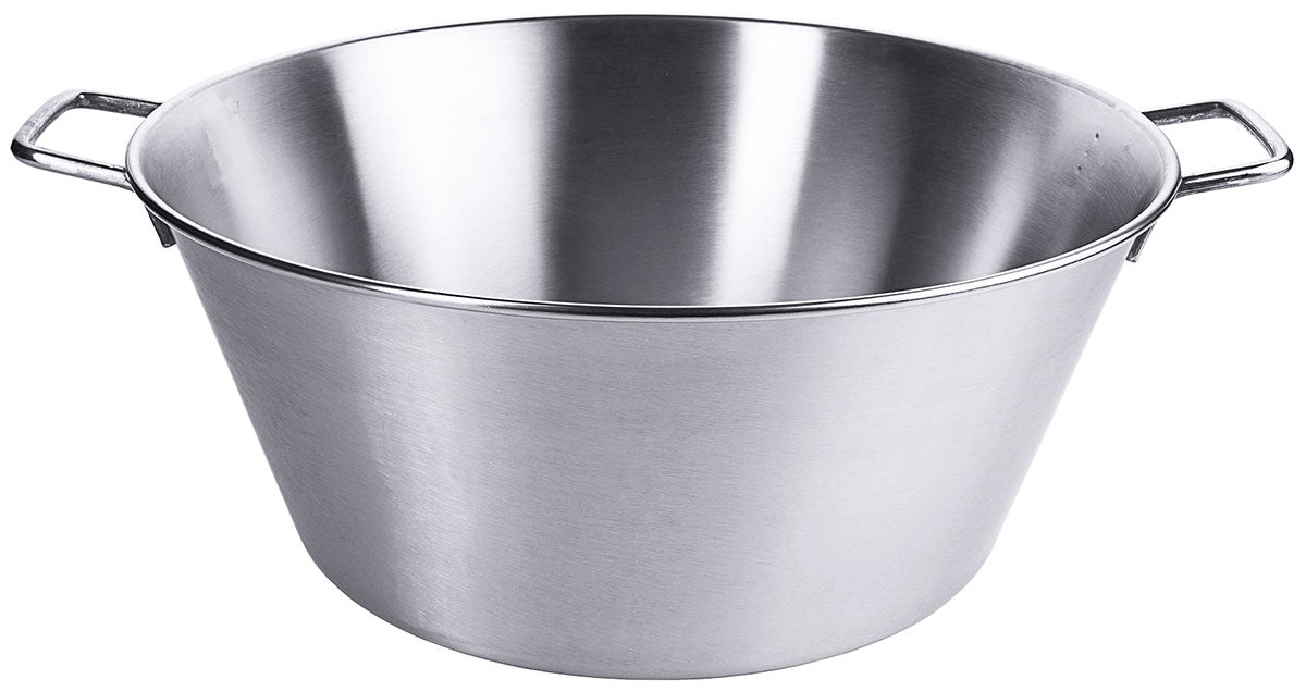 Edelstahl Wanne rund 40-50 cm mit zwei Griffen