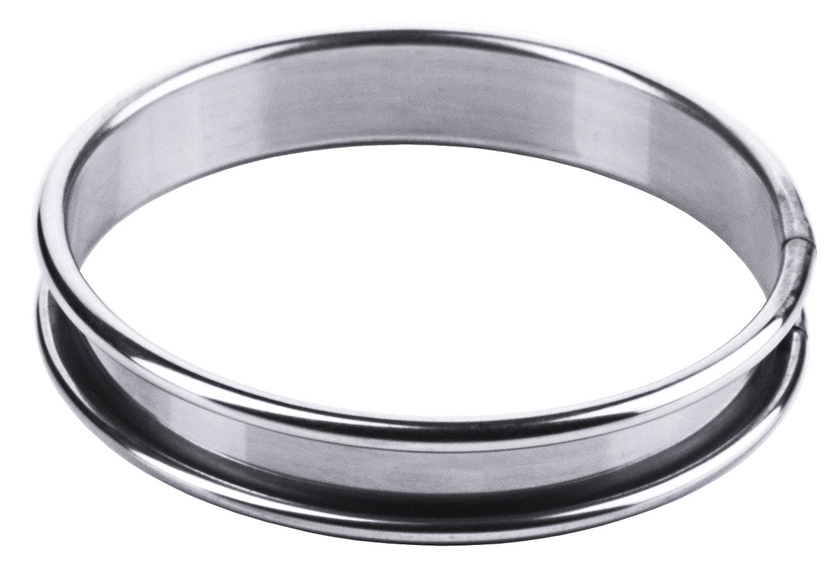 Stainless steel flat cake base ring 8 cm