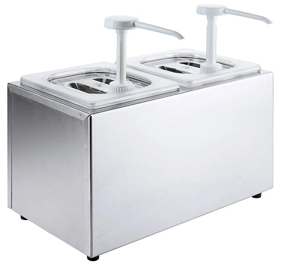 Edelstahl Saucendispenser mit Pumpe 1-2 Behälter / Leer Gestell Contacto - CPGASTRO