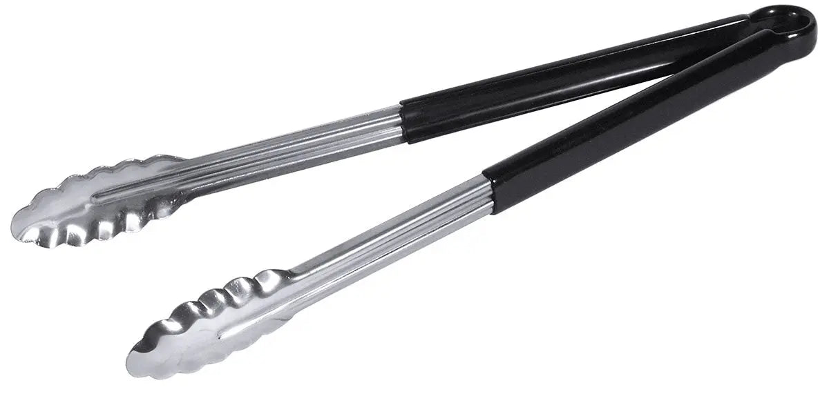 Edelstahl Küchenzange schwarz Vinyl Griff 24-40 cm - CPGASTRO