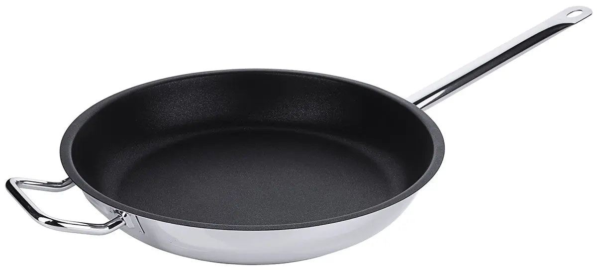 Edelstahl Antihaft-Bratpfanne mit PTFE-Beschichtung & Rohrgriff Gegengriff Ø 36-40 cm Contacto - CPGASTRO