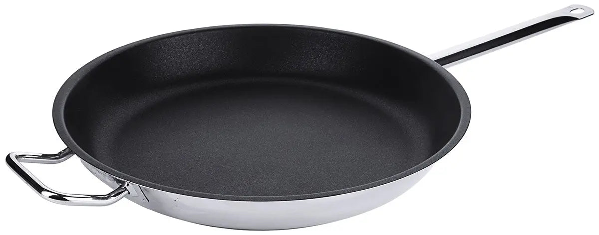 Edelstahl Antihaft-Bratpfanne mit PTFE-Beschichtung & Rohrgriff Gegengriff Ø 36-40 cm Contacto - CPGASTRO