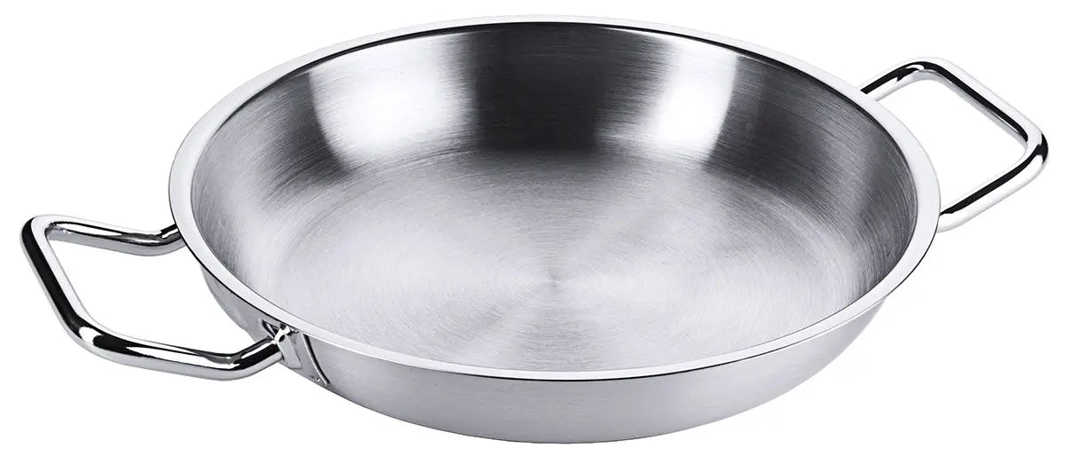 Edelstahl Bratpfanne mit zwei seitlichen Kaltgriffen & Schüttrand Ø 20-80cm Contacto - CPGASTRO