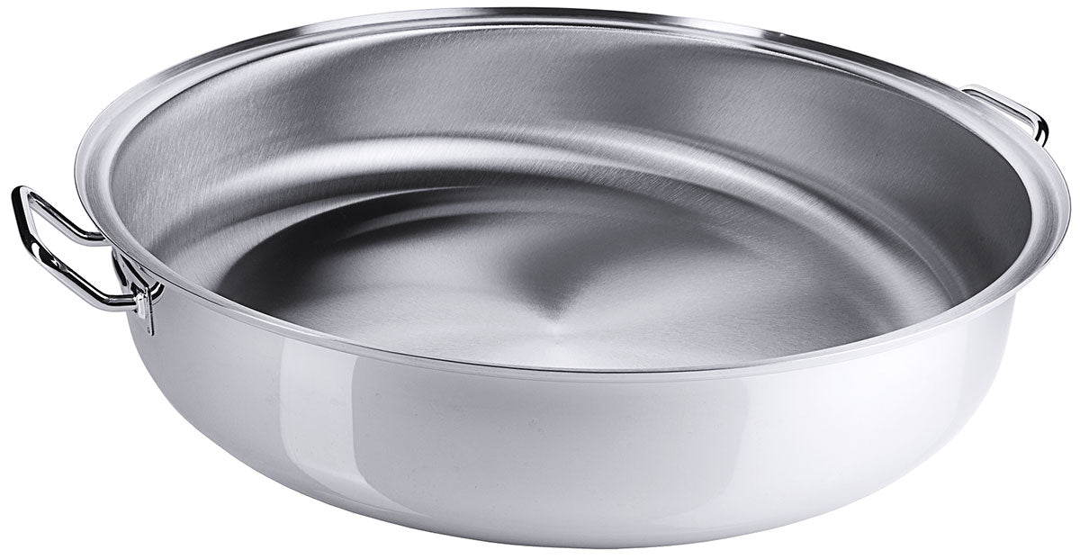 Edelstahl Bratpfanne mit zwei seitlichen Kaltgriffen & Schüttrand Ø 20-80cm Contacto - CPGASTRO