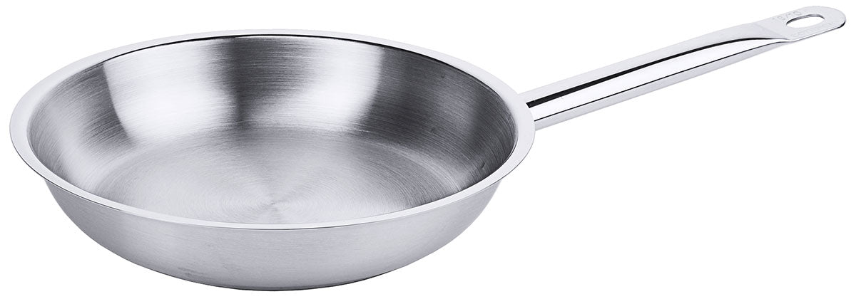 Edelstahl Bratpfanne mit Rohrgriff und Schüttrand 20-32cm Contacto - CPGASTRO