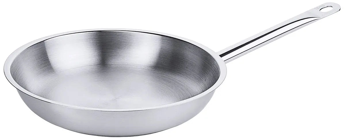 Edelstahl Bratpfanne mit Rohrgriff und Schüttrand 20-32cm Contacto - CPGASTRO