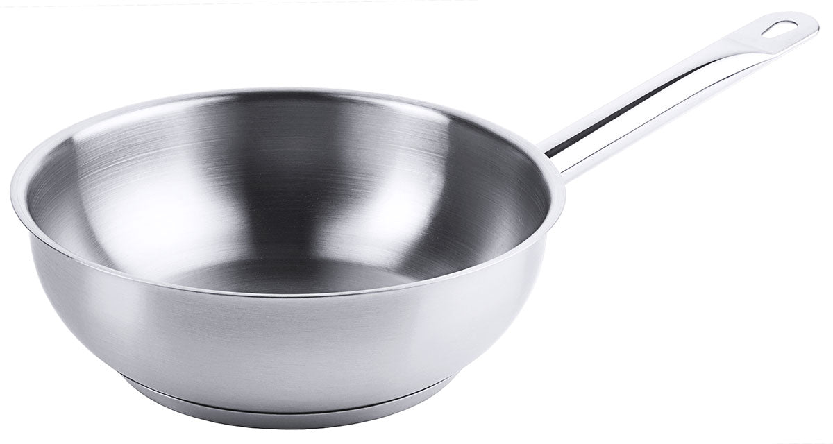 Edelstahl Sauteuse Ø 16-24 cm Rohrgriff Schüttrand Contacto - CPGASTRO