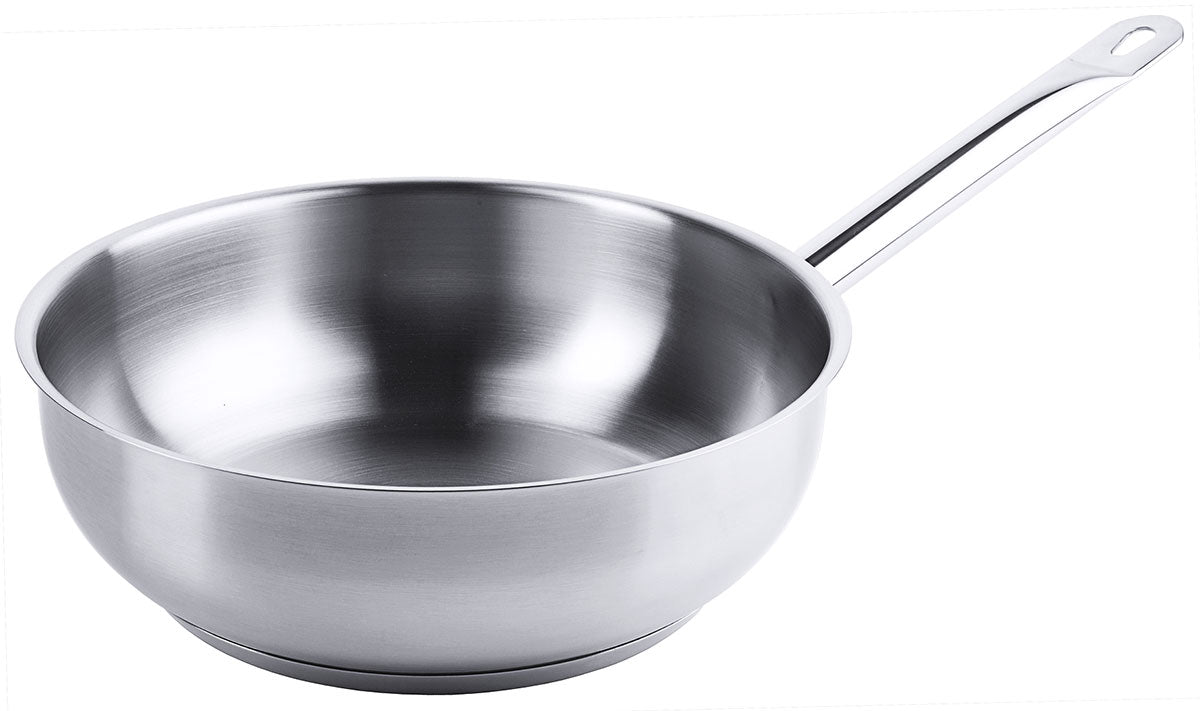 Edelstahl Sauteuse Ø 16-24 cm Rohrgriff Schüttrand Contacto - CPGASTRO