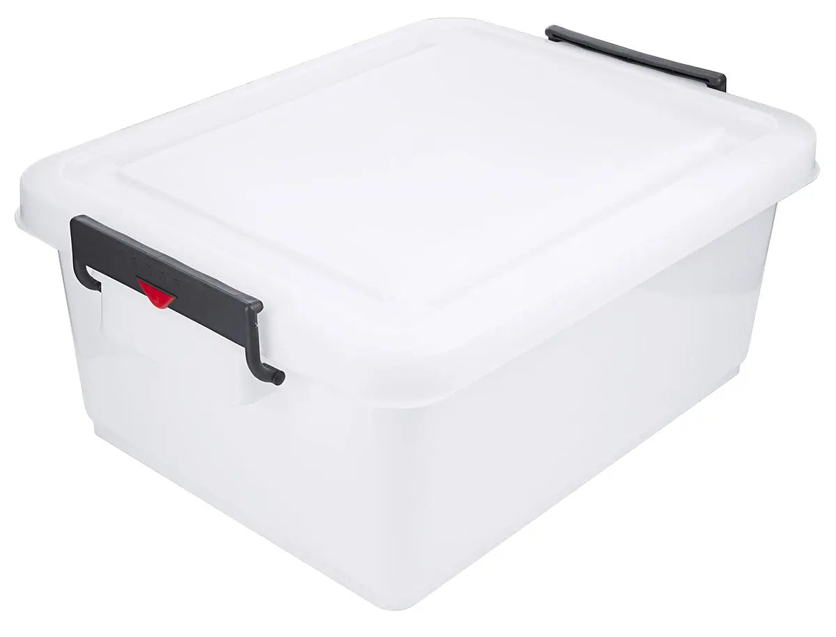 Transportbehälter 30 bis 60 Liter weiß lebensmittelgeeignet mit Klemmbügel-Deckel - CPGASTRO