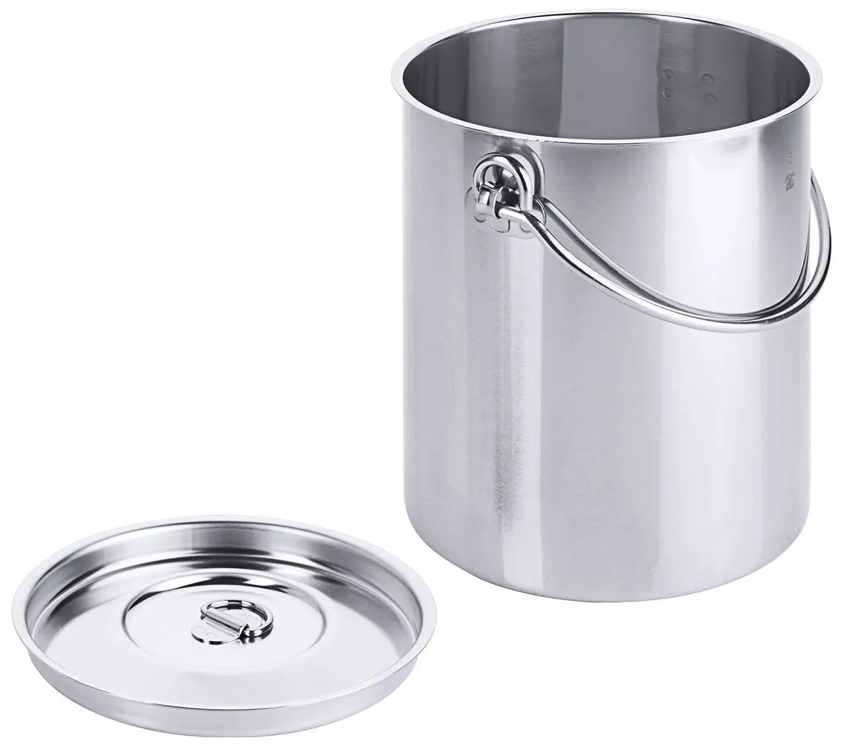 Edelstahl Eimer zylindrisch 2 bis 10 Liter mit Deckel mit oder ohne Bodenreifen Contacto - CPGASTRO