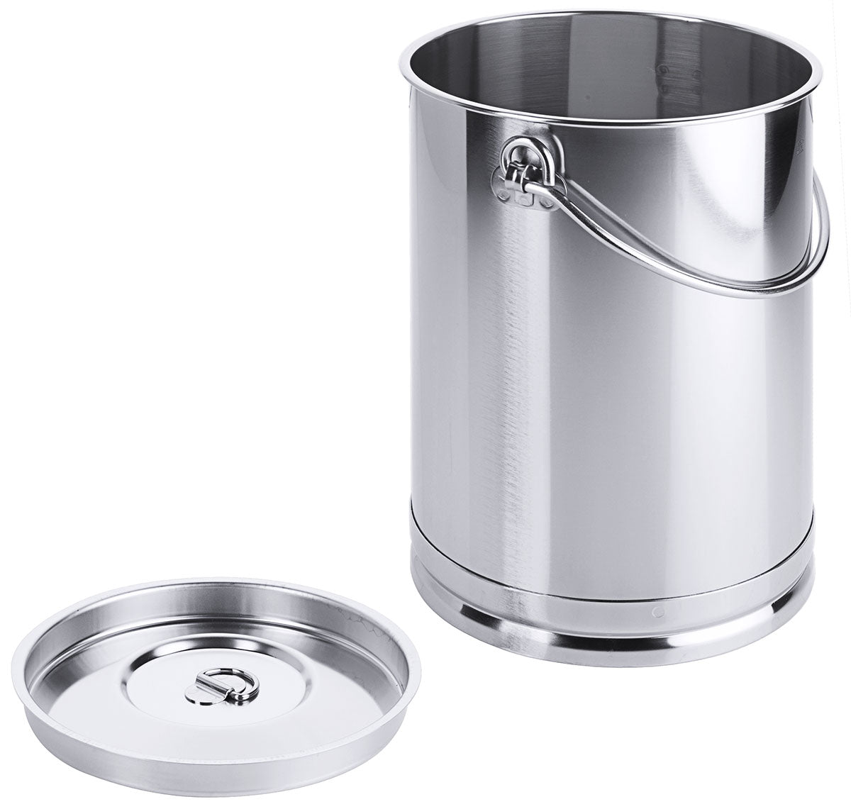 Edelstahl Eimer zylindrisch 2 bis 10 Liter mit Deckel mit oder ohne Bodenreifen Contacto - CPGASTRO