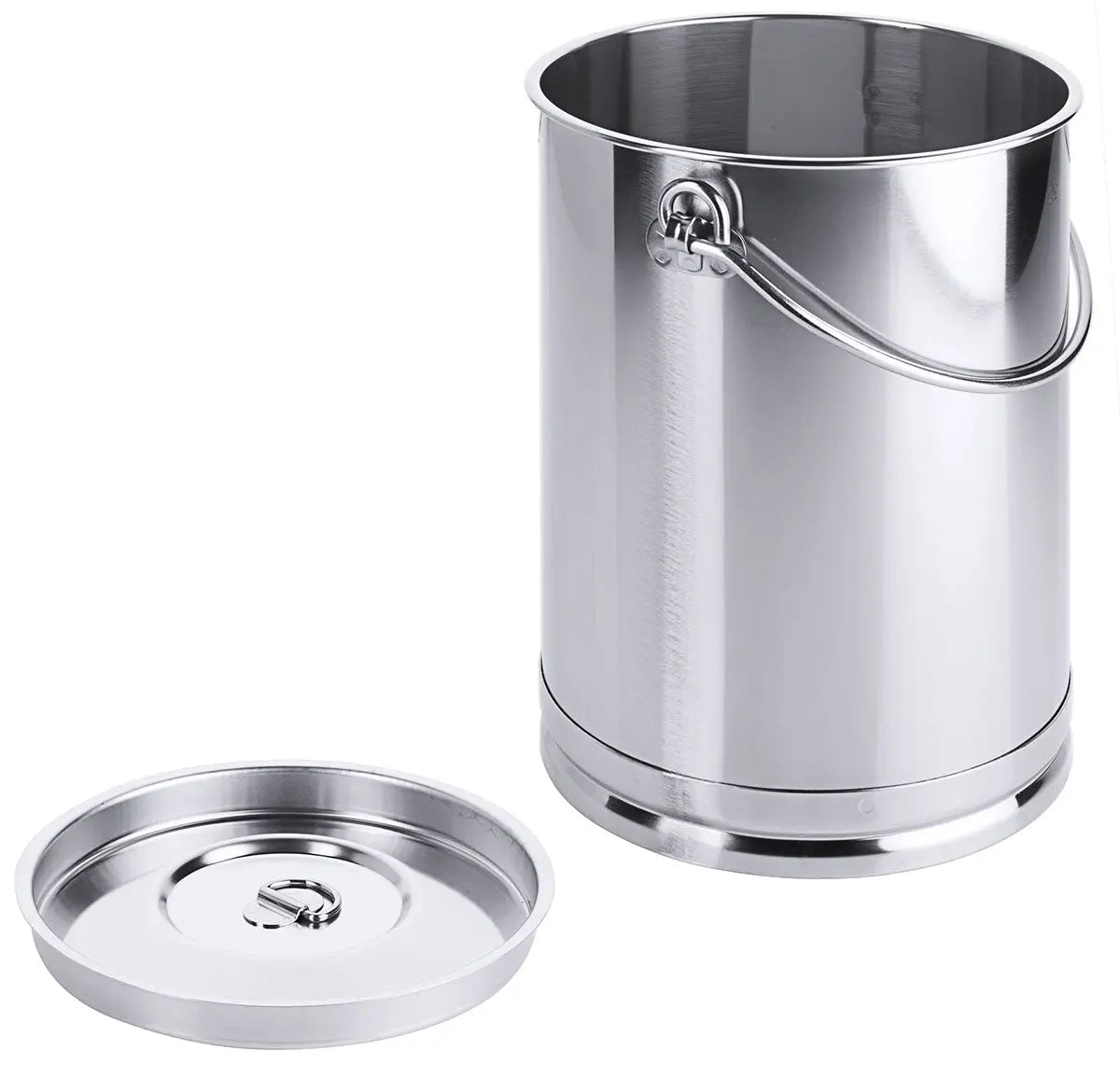 Edelstahl Eimer zylindrisch 2 bis 10 Liter mit Deckel mit oder ohne Bodenreifen Contacto - CPGASTRO