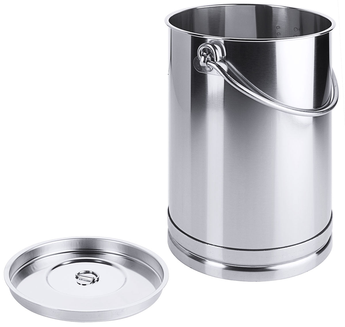 Edelstahl Eimer zylindrisch 2 bis 10 Liter mit Deckel mit oder ohne Bodenreifen Contacto - CPGASTRO