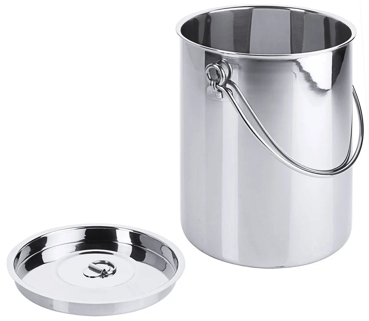 Edelstahl Eimer zylindrisch 2 bis 10 Liter mit Deckel mit oder ohne Bodenreifen Contacto - CPGASTRO