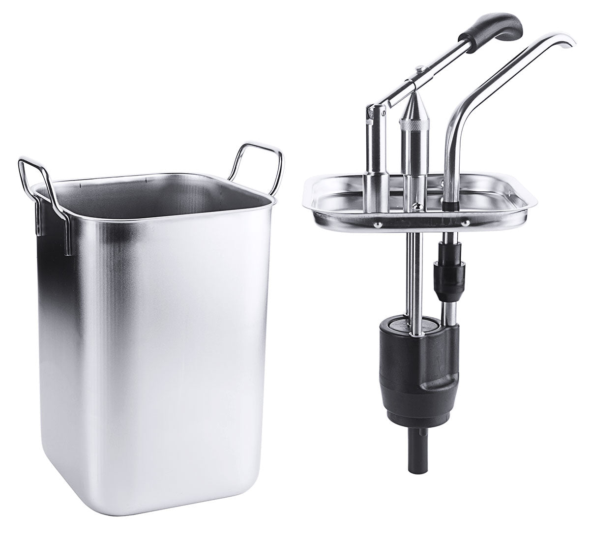 Edelstahl Dispenser rechteckig 3-5 Liter mit Behälter Contacto - CPGASTRO