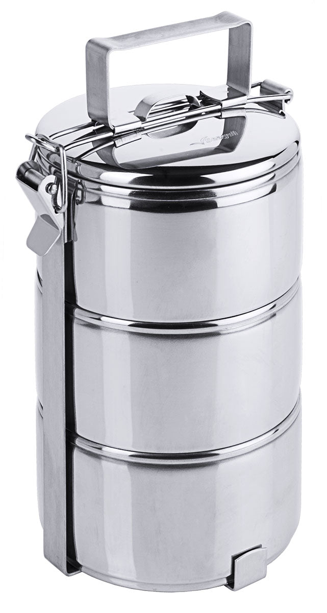Edelstahl Etagen-Essenträger 3 Etagen 0,6-0,9 Liter Behälter