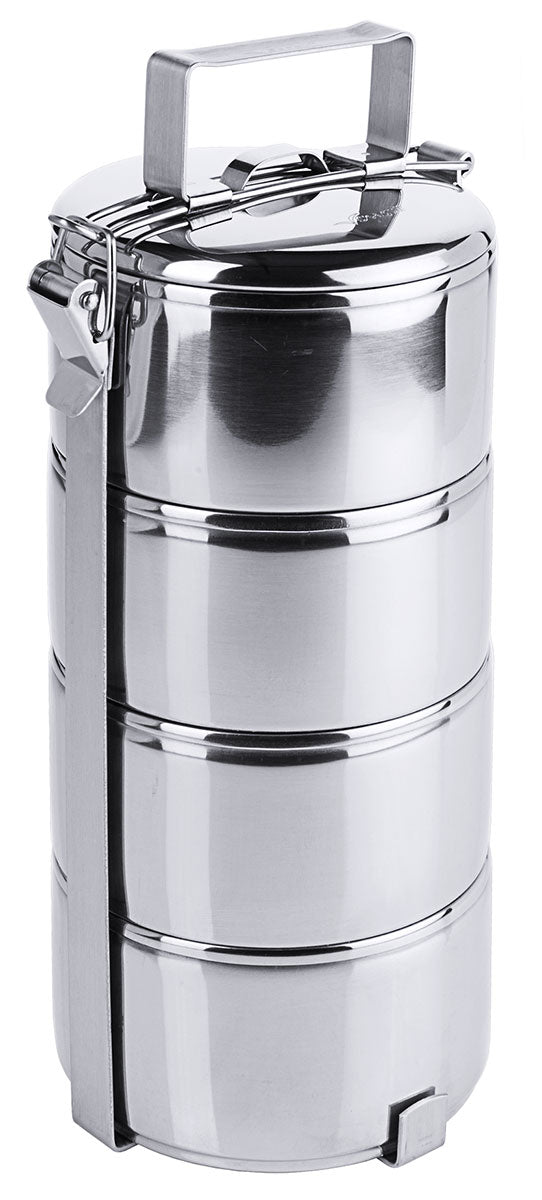 Edelstahl Etagen-Essenträger 4 Etagen 0,6-0,9 Liter Behälter