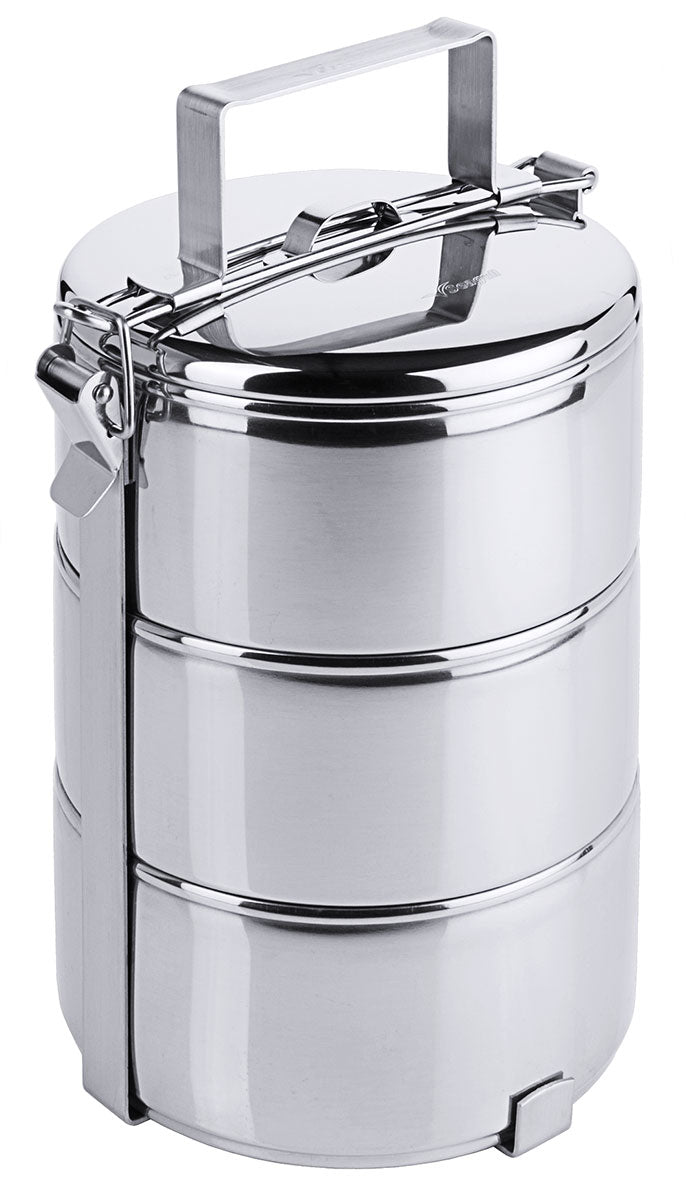 Edelstahl Etagen-Essenträger 3 Etagen 0,6-0,9 Liter Behälter