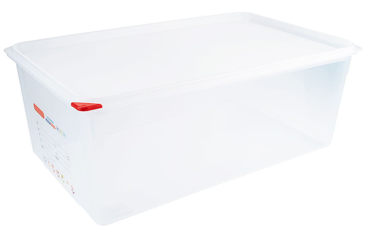 GN Lebensmittelbehälter 65-200 mm Tiefe mit HACCP Farbclip Deckel Contacto - CPGASTRO