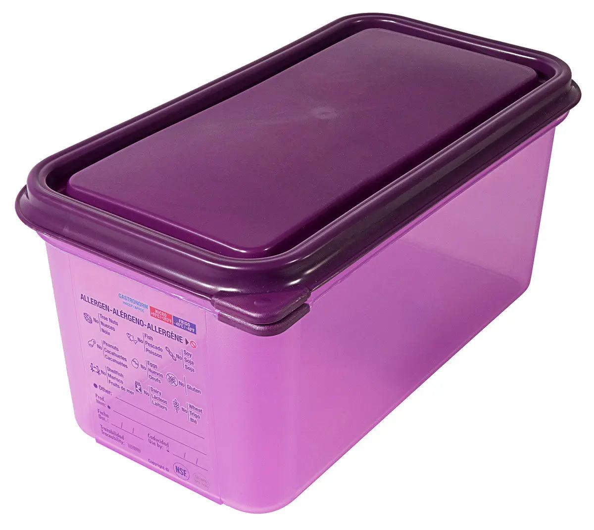 GN-Behälter Tiefe 150mm lila aus Polypropylen mit Deckel Contacto - CPGASTRO