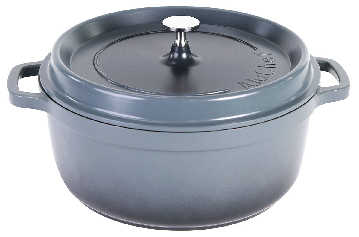 Aluminiumguss Cocotte Schmorkochtopf rund 28 cm grau AluChef - CPGASTRO