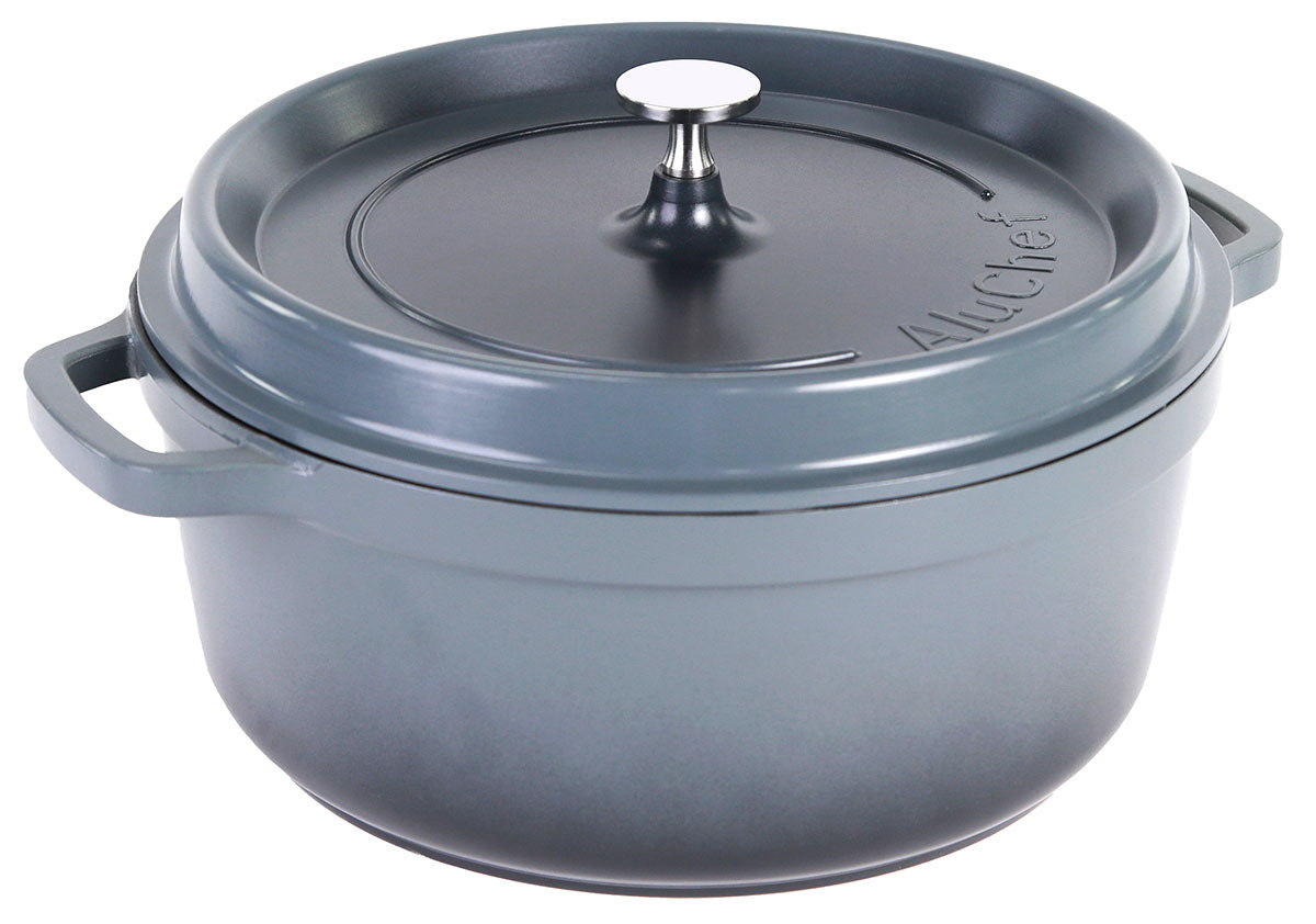 Aluminiumguss Cocotte Schmorkochtopf rund 28 cm grau AluChef - CPGASTRO