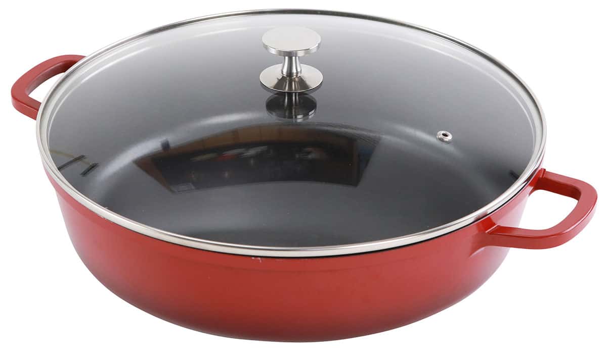 AluChef® Bräter rund 32 cm rot aus Aluminiumguss Contacto - CPGASTRO