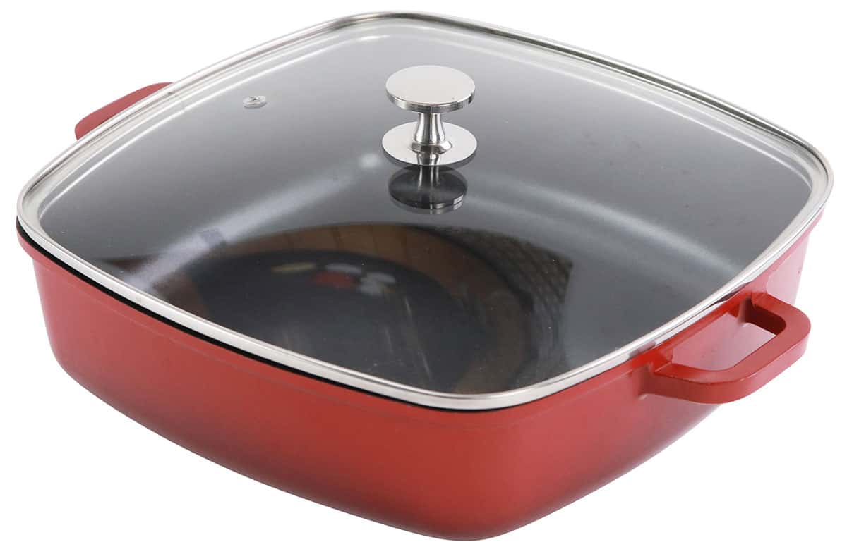 AluChef® Bräter quadratisch 28x28 cm mit Glasdeckel