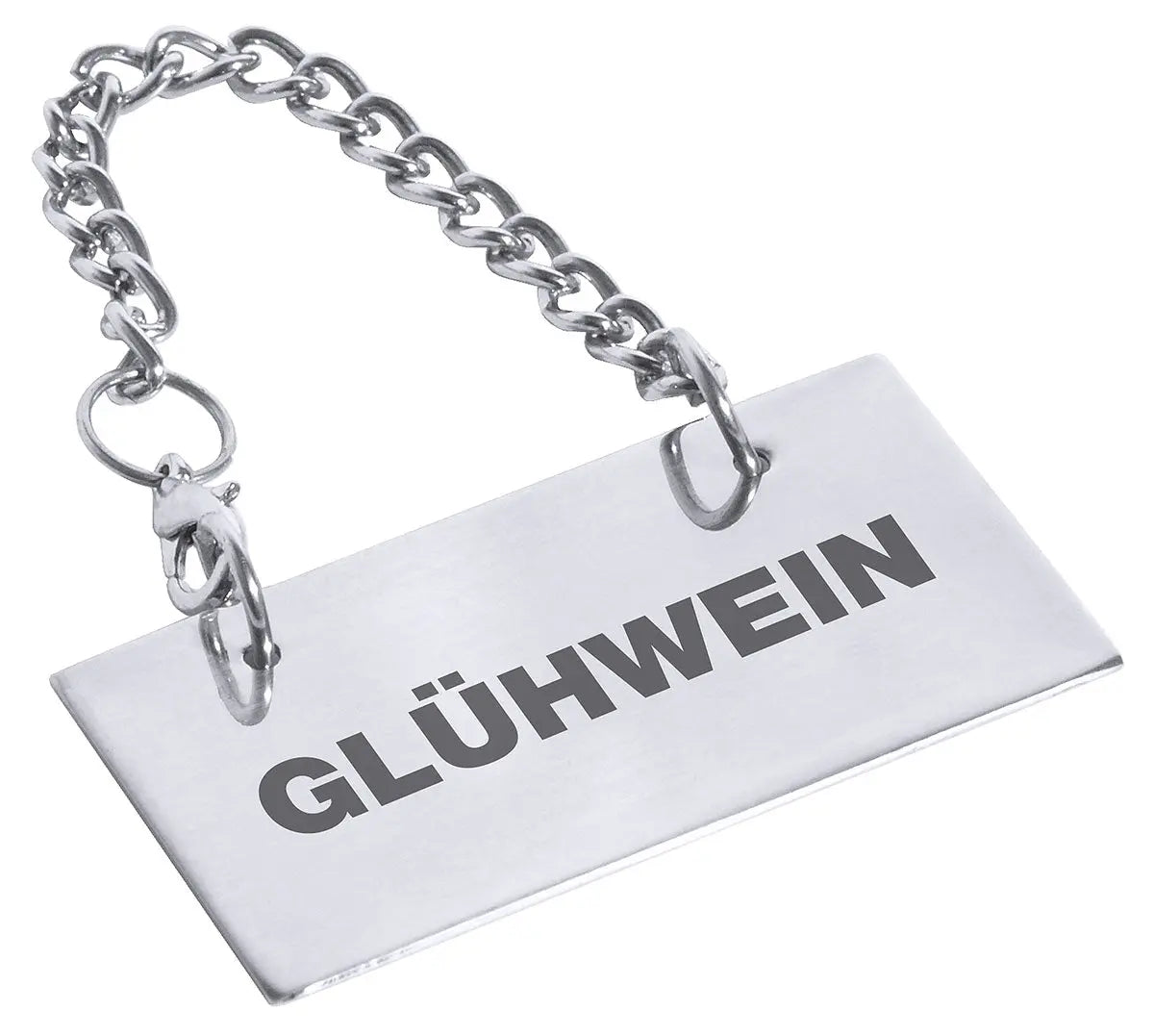 Edelstahl Schild für Kannen: GLÜHWEIN 5 x 2,5 cm - CPGASTRO