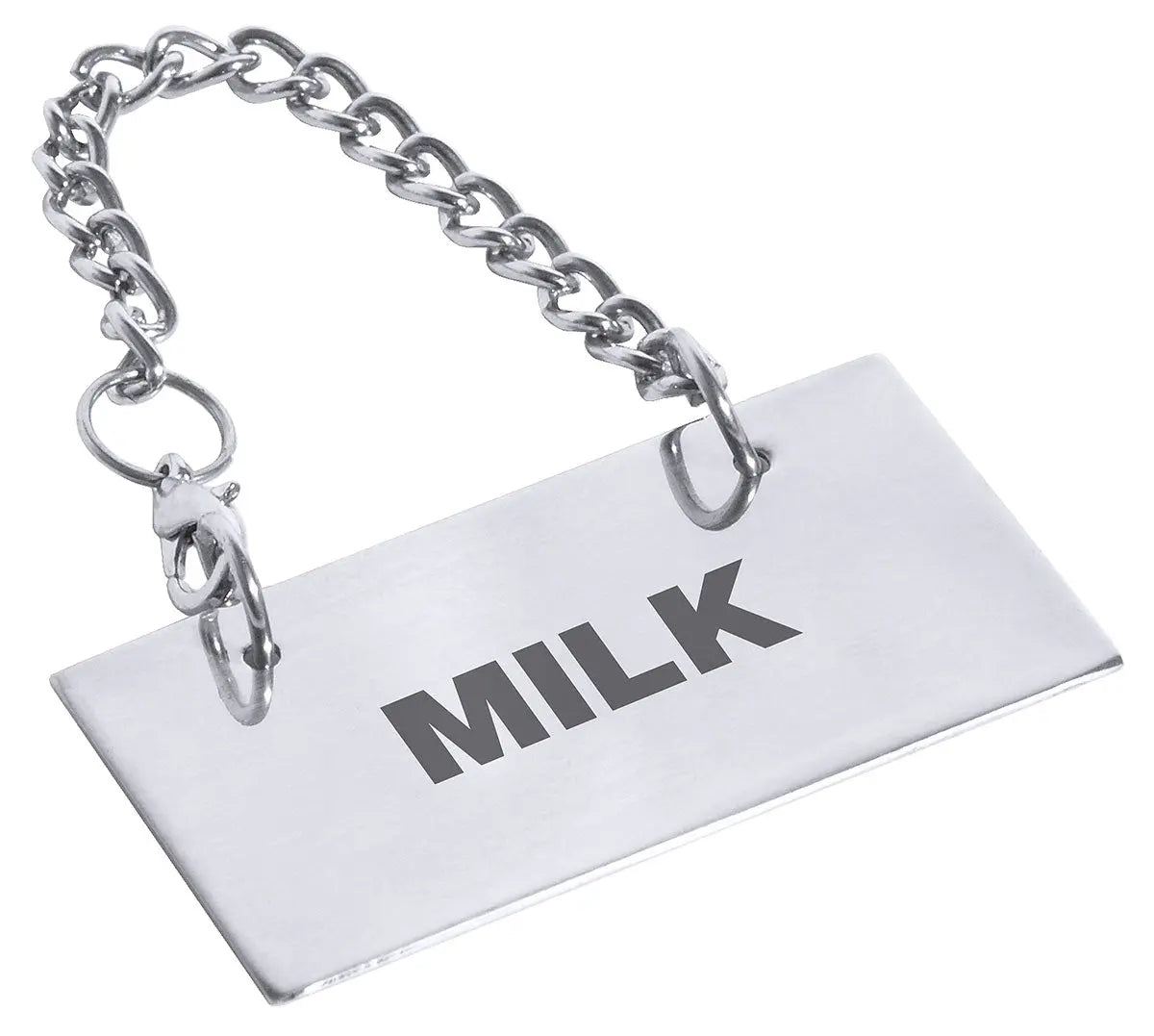 Edelstahl Schild für Kannen: MILK 5 x 2,5 cm - CPGASTRO