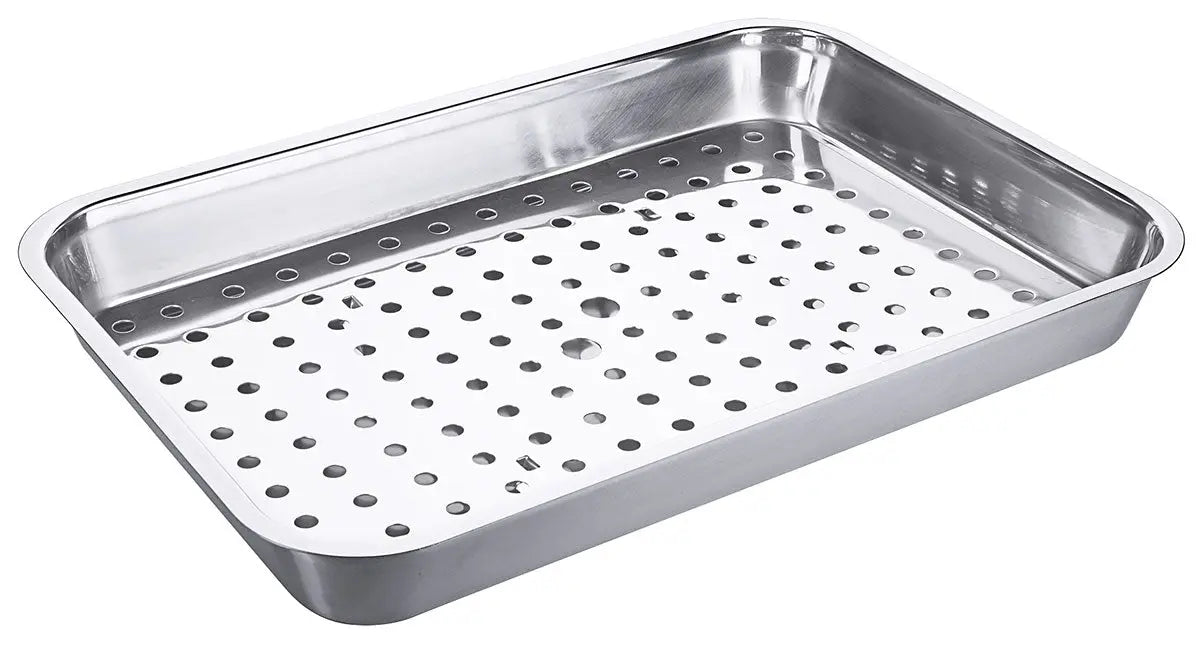 Edelstahl Grill-/ Abtropfschale 35-50 cm mit gelochtem Einsatz - CPGASTRO
