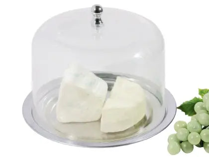 Edelstahl Platte mit Käseglocke 21 cm - CPGASTRO