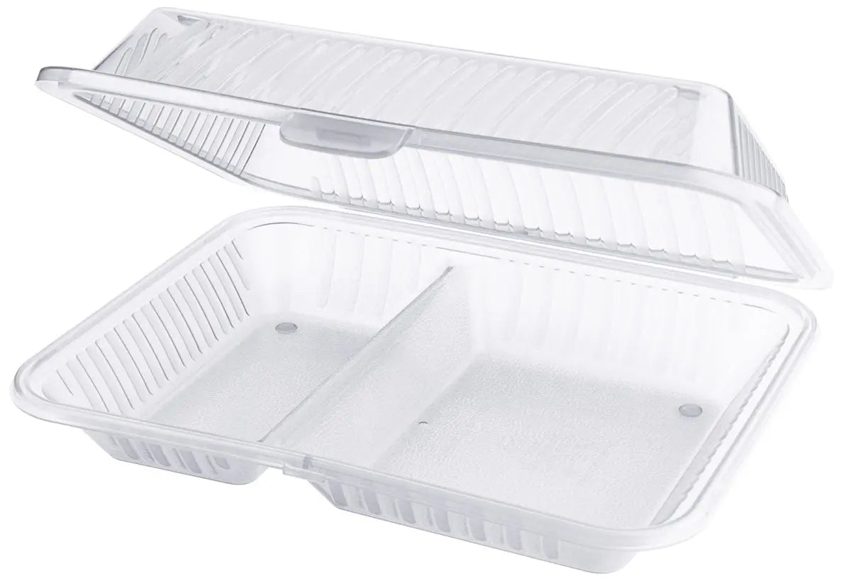 Contacto Eco-Takeouts Behälter weiß 2 Fächer 21 x 25,5 x 7,5 cm